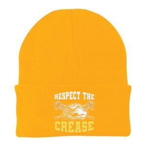 Respect The Crease Lacrosse Goalie Lacrosse Plus Size Shirts For Men And Women Knit Cap Winter Beanie