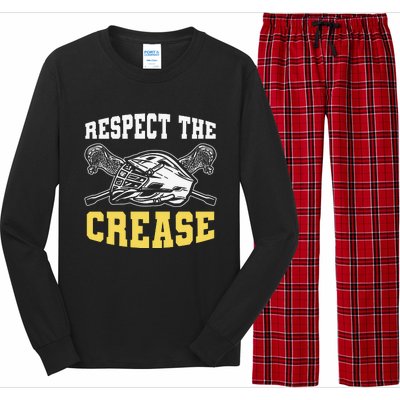 Respect The Crease Lacrosse Goalie Lacrosse Plus Size Shirts For Men And Women Long Sleeve Pajama Set