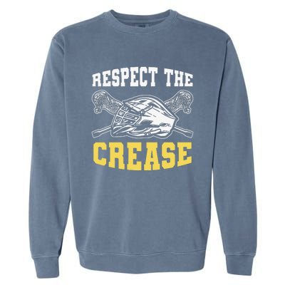 Respect The Crease Lacrosse Goalie Lacrosse Plus Size Shirts For Men And Women Garment-Dyed Sweatshirt