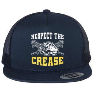 Respect The Crease Lacrosse Goalie Lacrosse Plus Size Shirts For Men And Women Flat Bill Trucker Hat