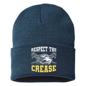 Respect The Crease Lacrosse Goalie Lacrosse Plus Size Shirts For Men And Women Sustainable Knit Beanie