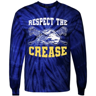 Respect The Crease Lacrosse Goalie Lacrosse Plus Size Shirts For Men And Women Tie-Dye Long Sleeve Shirt