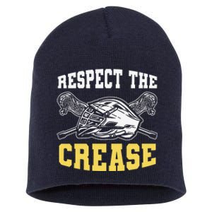 Respect The Crease Lacrosse Goalie Lacrosse Plus Size Shirts For Men And Women Short Acrylic Beanie