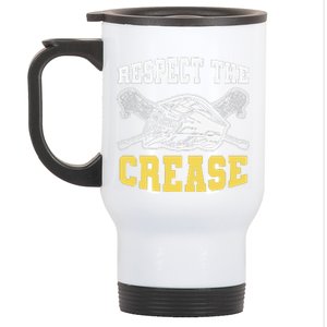 Respect The Crease Lacrosse Goalie Lacrosse Plus Size Shirts For Men And Women Stainless Steel Travel Mug