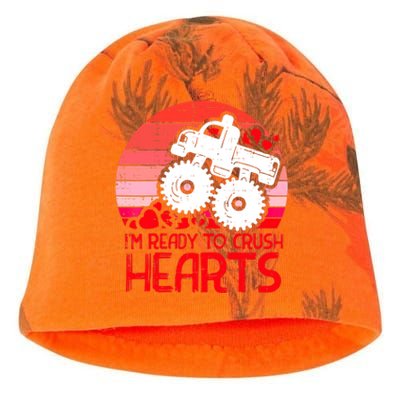 Ready To Crush Hearts Monster Truck Toddler Boys Valentine Kati - Camo Knit Beanie