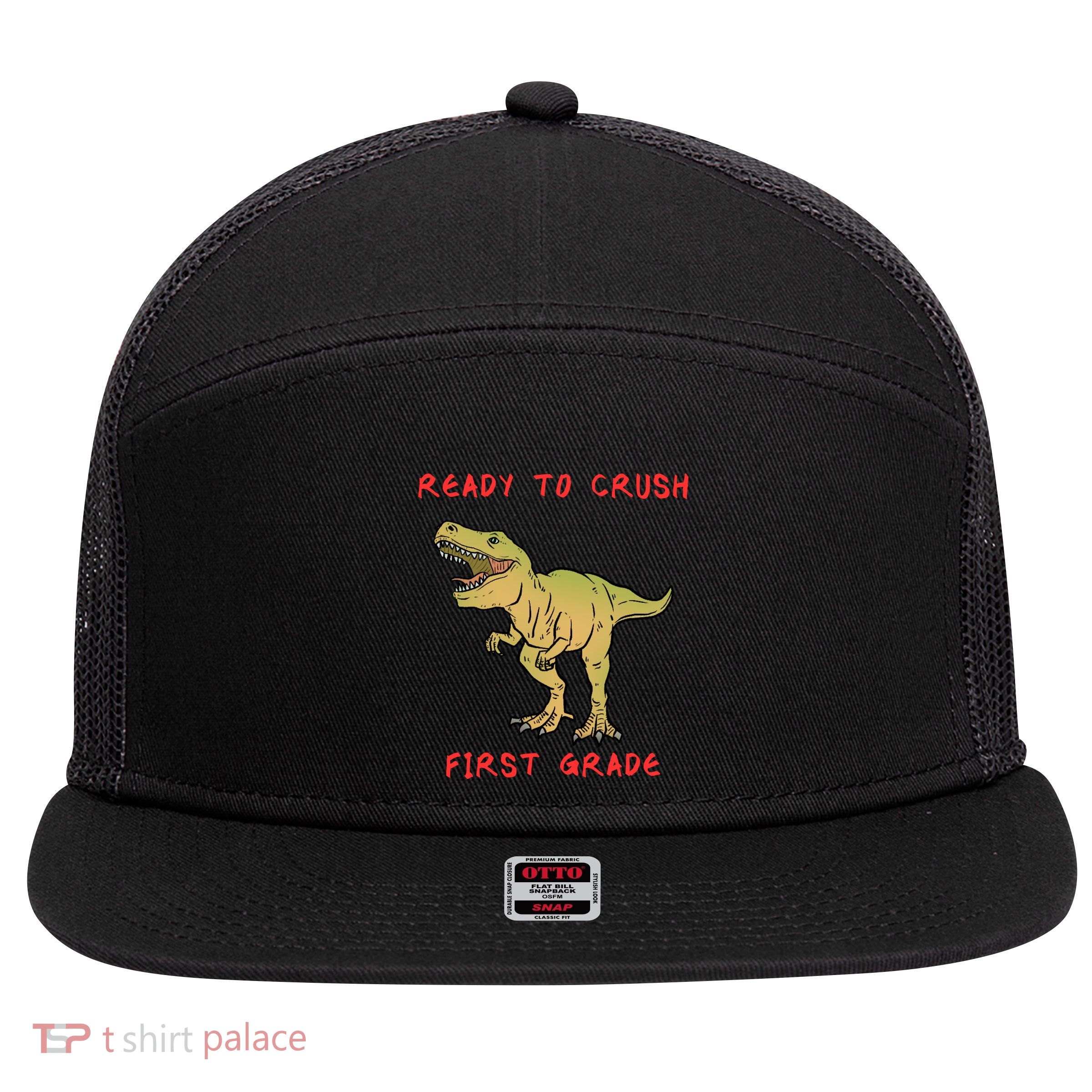 Ready To Crush First Grade Back To School 7 Panel Mesh Trucker Snapback Hat