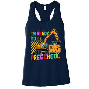 Ready To Dig Preschool Construction Back To School Men Boy Women's Racerback Tank