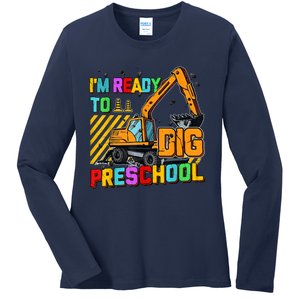 Ready To Dig Preschool Construction Back To School Men Boy Ladies Long Sleeve Shirt