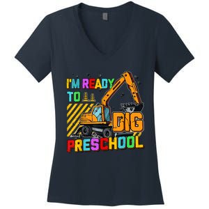 Ready To Dig Preschool Construction Back To School Men Boy Women's V-Neck T-Shirt