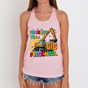 Ready To Dig Preschool Construction Back To School Men Boy Women's Knotted Racerback Tank