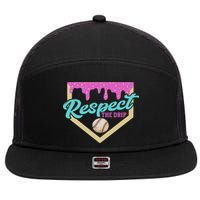 Respect The Drip Ice Cream Dripping 7 Panel Mesh Trucker Snapback Hat