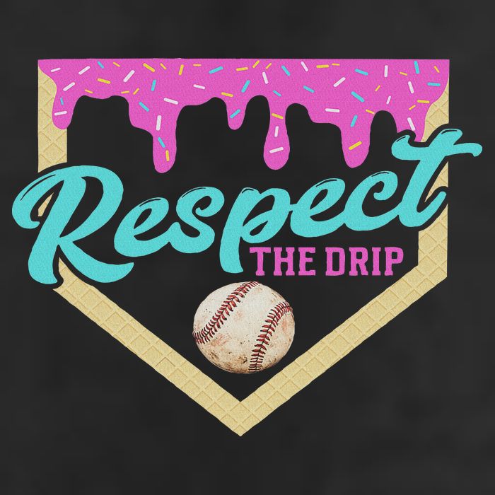 Respect The Drip Ice Cream Dripping 7 Panel Mesh Trucker Snapback Hat