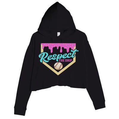 Respect The Drip Ice Cream Dripping Crop Fleece Hoodie