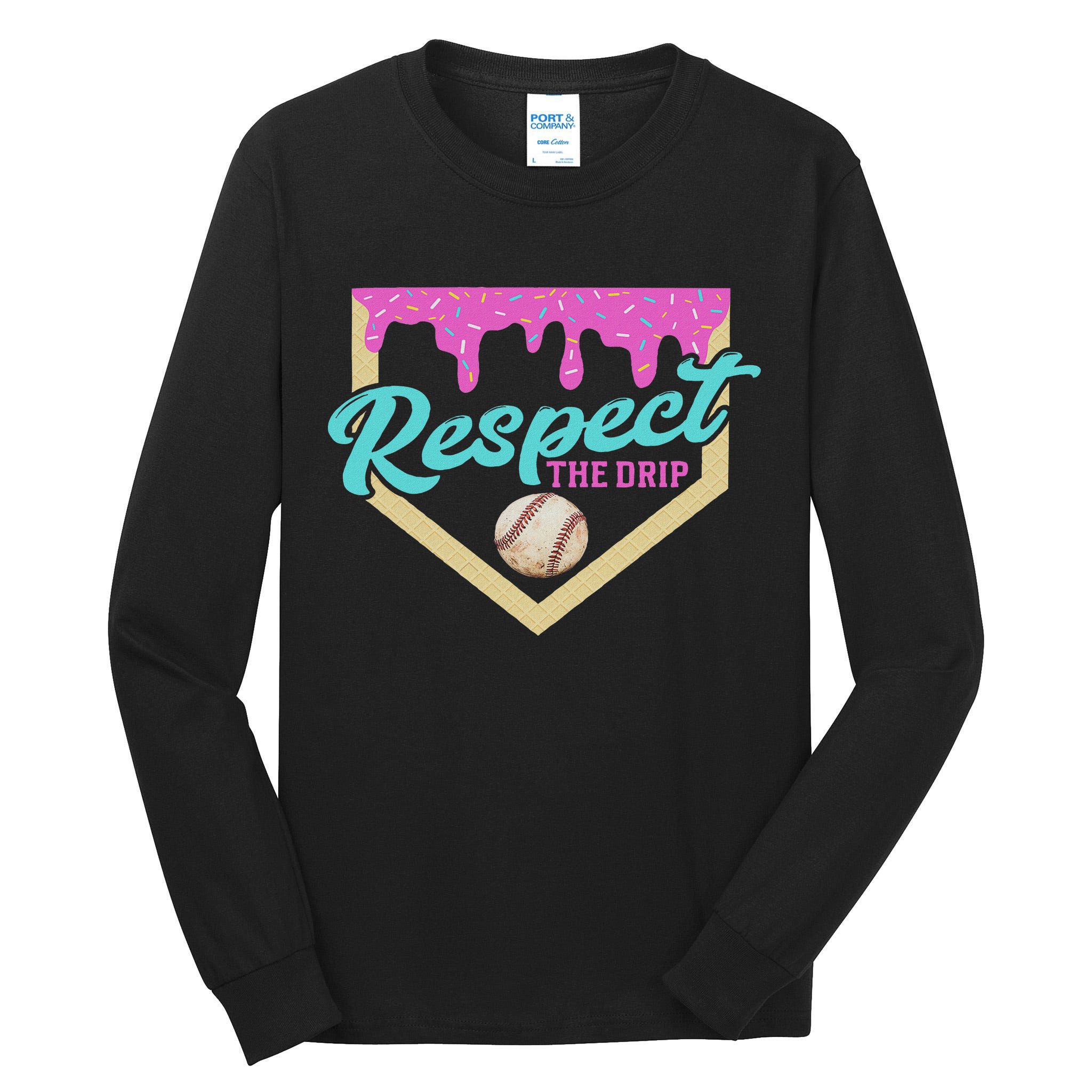 Respect The Drip Ice Cream Dripping Tall Long Sleeve T-Shirt