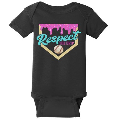 Respect The Drip Ice Cream Dripping Baby Bodysuit