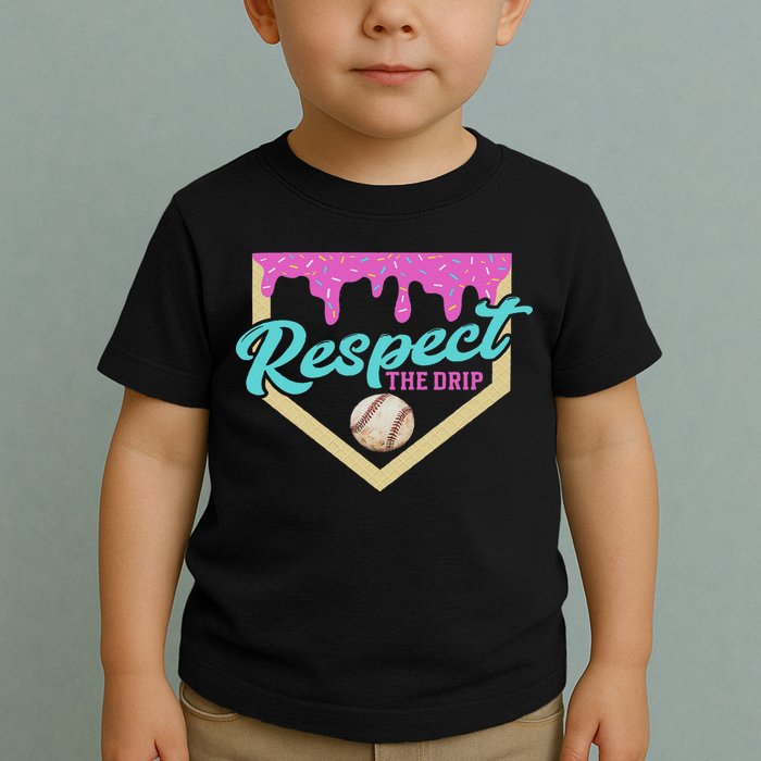 Respect The Drip Ice Cream Dripping Toddler T-Shirt