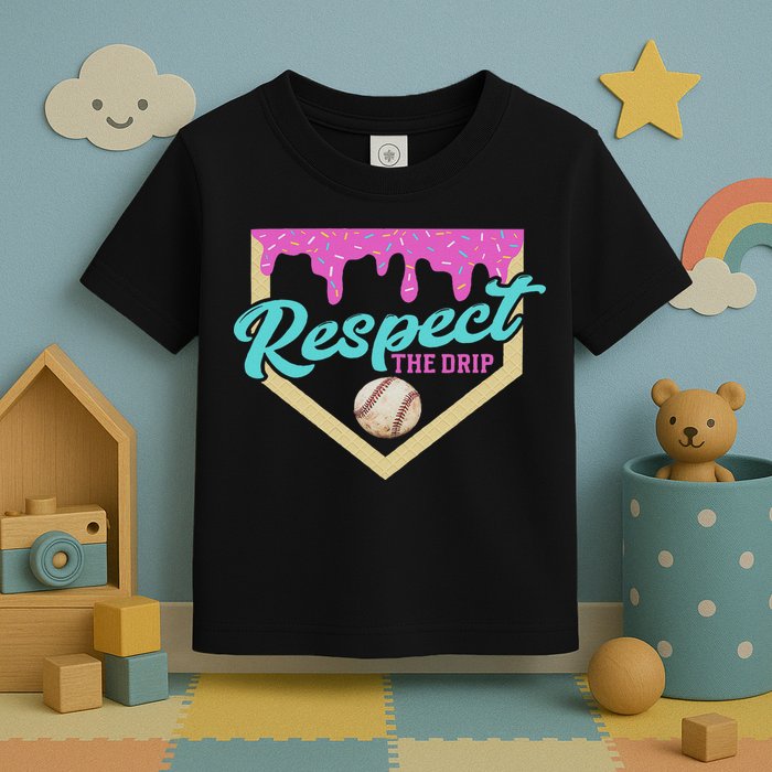Respect The Drip Ice Cream Dripping Toddler T-Shirt