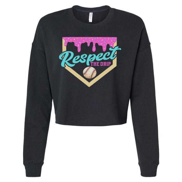 Respect The Drip Ice Cream Dripping Cropped Pullover Crew