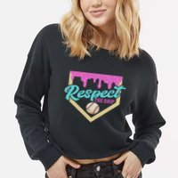 Respect The Drip Ice Cream Dripping Cropped Pullover Crew