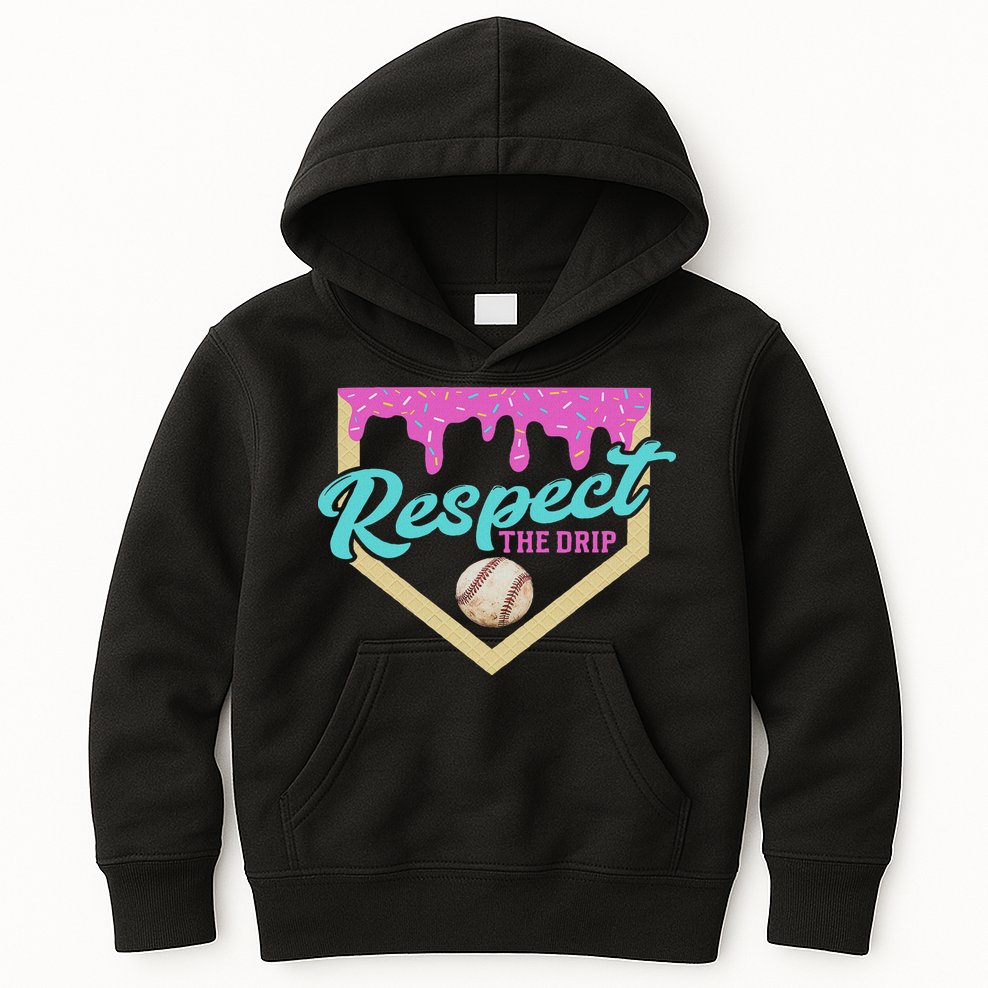 Respect The Drip Ice Cream Dripping Kids Hoodie