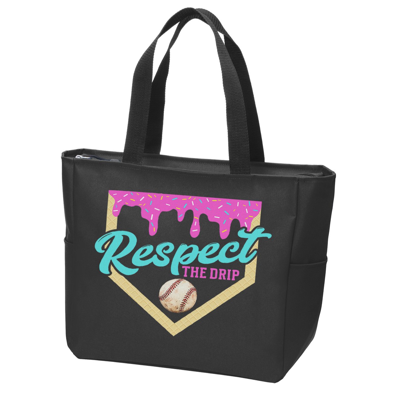 Respect The Drip Ice Cream Dripping Zip Tote Bag