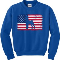 Rat Terrier Dog Lover 4th Of July Patriotic American Flag Cute Gift Kids Sweatshirt