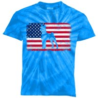 Rat Terrier Dog Lover 4th Of July Patriotic American Flag Cute Gift Kids Tie-Dye T-Shirt