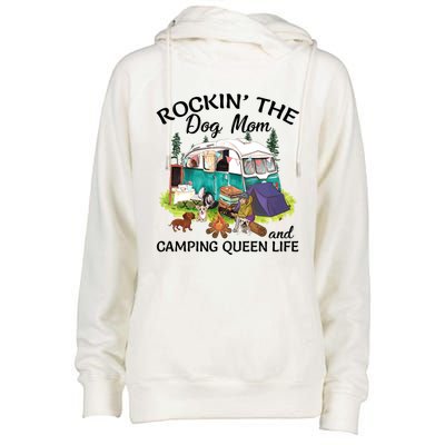 Rockin’ The Dog Mom And Camping Queen Life Mother’s Day Gift Meaningful Gift Womens Funnel Neck Pullover Hood