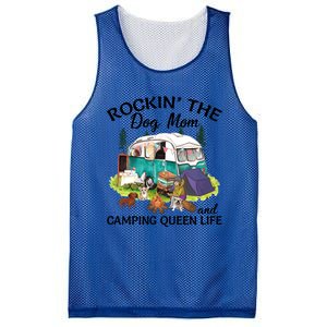 Rockin’ The Dog Mom And Camping Queen Life Mother’s Day Gift Meaningful Gift Mesh Reversible Basketball Jersey Tank