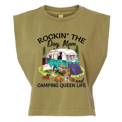 Rockin’ The Dog Mom And Camping Queen Life Mother’s Day Gift Meaningful Gift Garment-Dyed Women's Muscle Tee