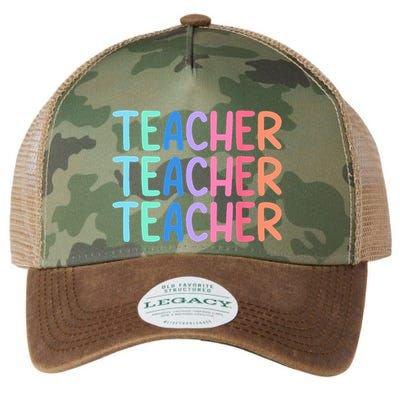 Retro Teacher Daisy Colorful Elementary School Teacher Legacy Tie Dye Trucker Hat