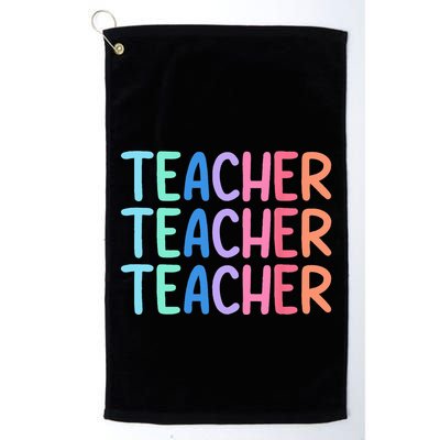 Retro Teacher Daisy Colorful Elementary School Teacher Golf Towel