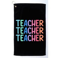 Retro Teacher Daisy Colorful Elementary School Teacher Golf Towel