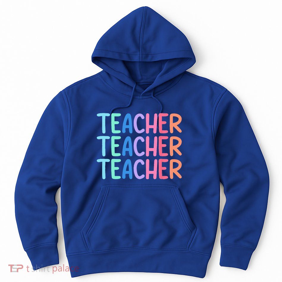 Retro Teacher Daisy Colorful Elementary School Teacher Hoodie