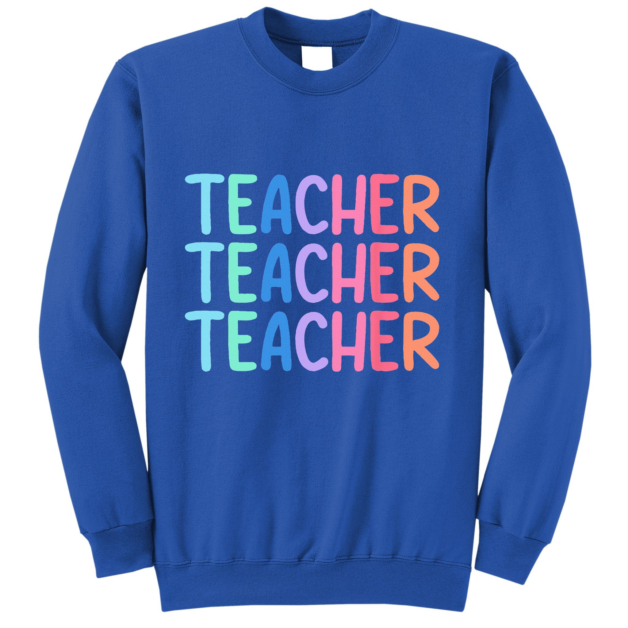 Retro Teacher Daisy Colorful Elementary School Teacher Sweatshirt