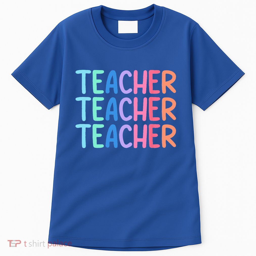 Retro Teacher Daisy Colorful Elementary School Teacher Tall T-Shirt