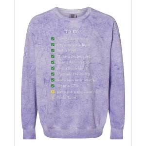 Red To Do List Horse & Cowboy Adventure Gamer Colorblast Crewneck Sweatshirt