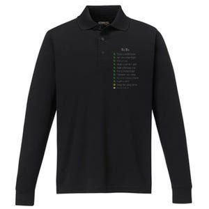 Red To Do List Horse & Cowboy Adventure Gamer Performance Long Sleeve Polo