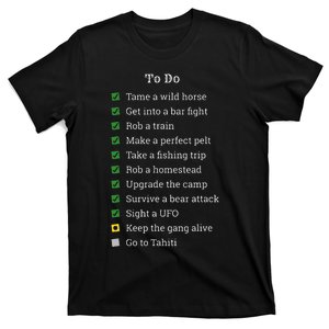 Red To Do List Horse & Cowboy Adventure Gamer T-Shirt