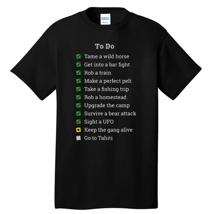 Red To Do List Horse & Cowboy Adventure Gamer Tall T-Shirt