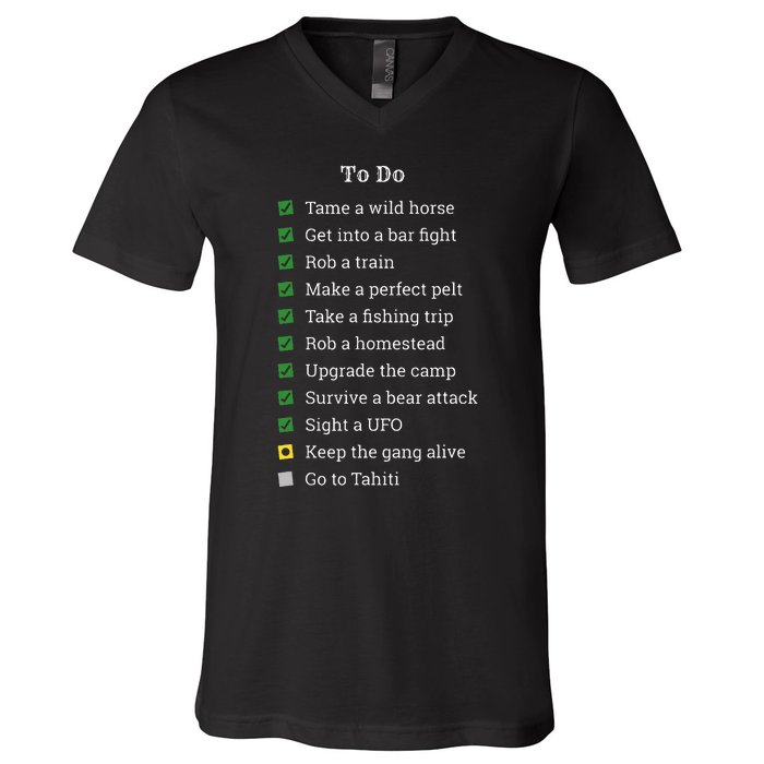 Red To Do List Horse & Cowboy Adventure Gamer V-Neck T-Shirt