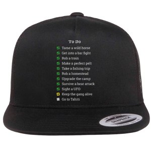 Red To Do List Horse & Cowboy Adventure Gamer Flat Bill Trucker Hat