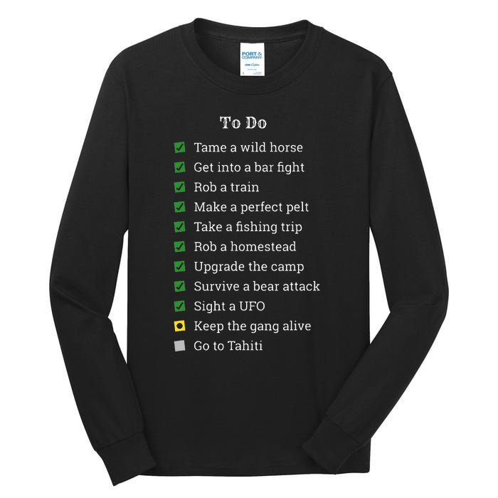 Red To Do List Horse & Cowboy Adventure Gamer Tall Long Sleeve T-Shirt