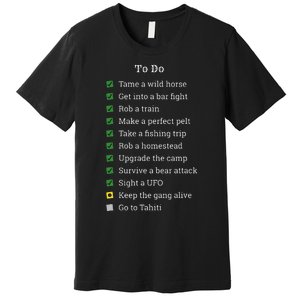 Red To Do List Horse & Cowboy Adventure Gamer Premium T-Shirt