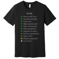 Red To Do List Horse & Cowboy Adventure Gamer Premium T-Shirt