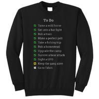 Red To Do List Horse & Cowboy Adventure Gamer Tall Sweatshirt