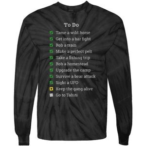 Red To Do List Horse & Cowboy Adventure Gamer Tie-Dye Long Sleeve Shirt