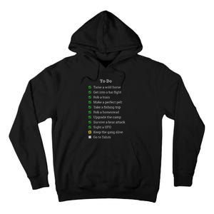 Red To Do List Horse & Cowboy Adventure Gamer Tall Hoodie