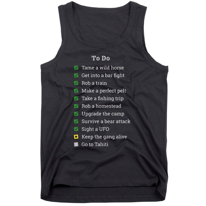 Red To Do List Horse & Cowboy Adventure Gamer Tank Top