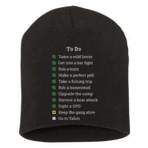 Red To Do List Horse & Cowboy Adventure Gamer Short Acrylic Beanie